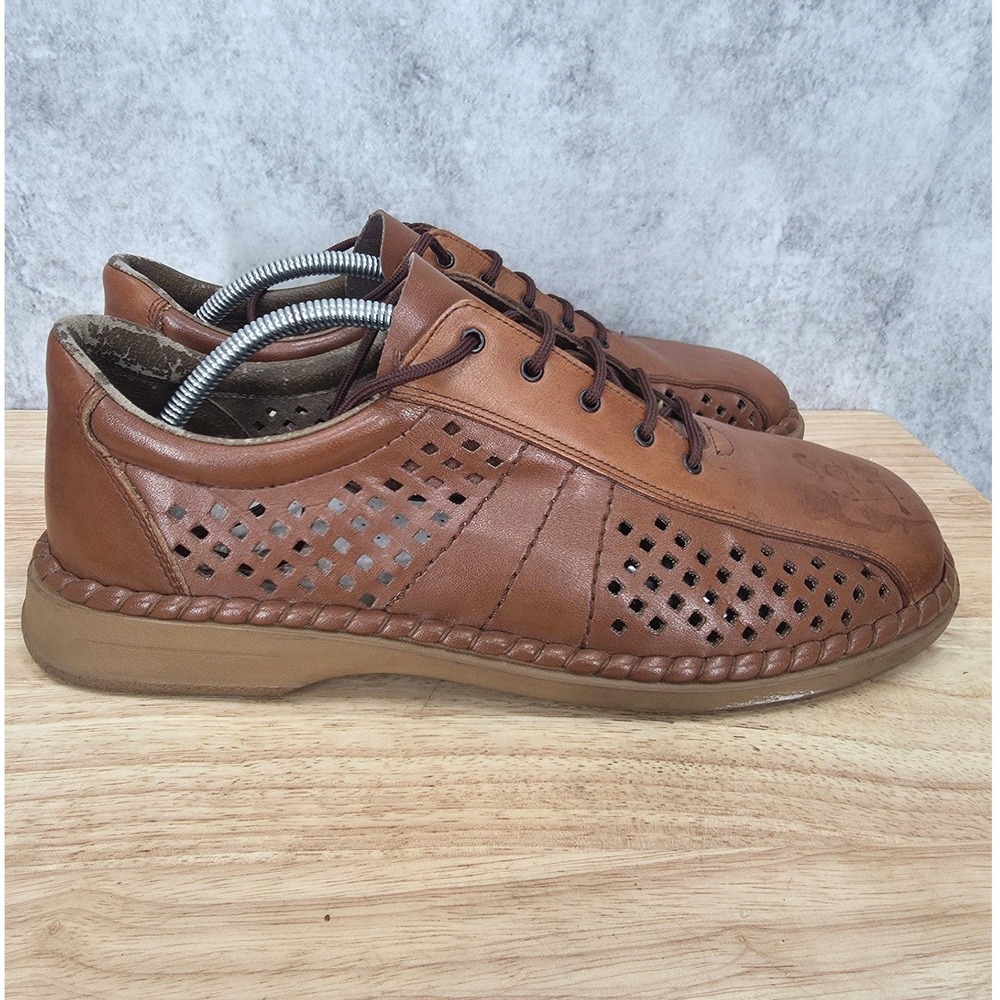 Rieker Antistress Oxford Shoes Mens 45 US 11.5 Brown Leather Perforated Casual